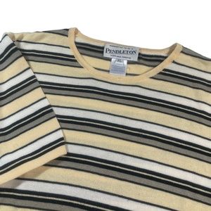 Pendleton Vintage XL Women’s Crew Neck‎ Top Short Sleeves Striped 100% cotton